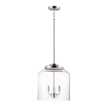 Maxim Lighting Acadia 3-Light 13.75" Wide Satin Nickel Pendant Light 12273CDSN